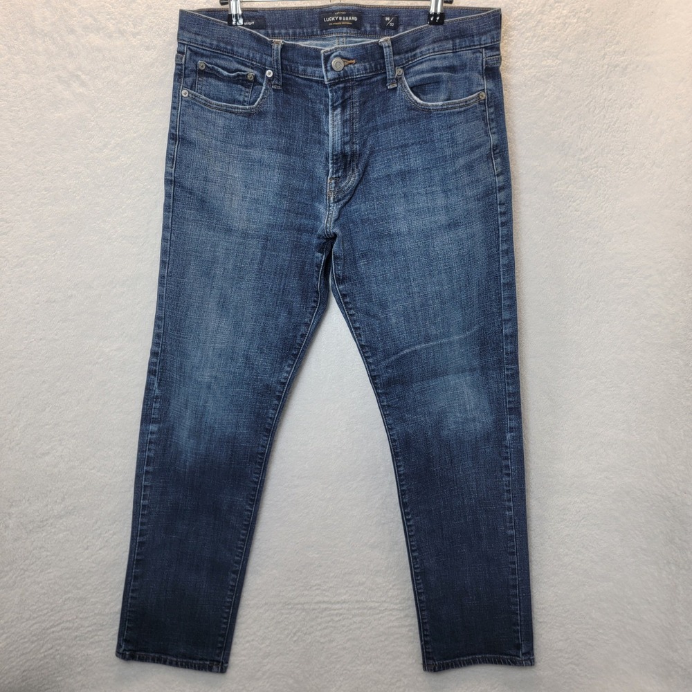 Lucky Brand Mens 221 Straight Jeans Mens 36x32 Blue Denim Festival Western Rodeo